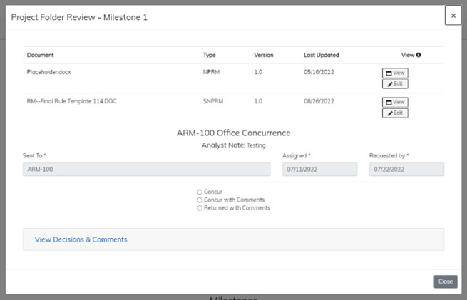 Figure 2 - FAA RIMS Project Record